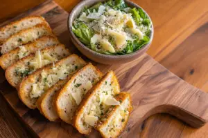 A_light_refreshing_pairing_of_cheesy_garlic_brea